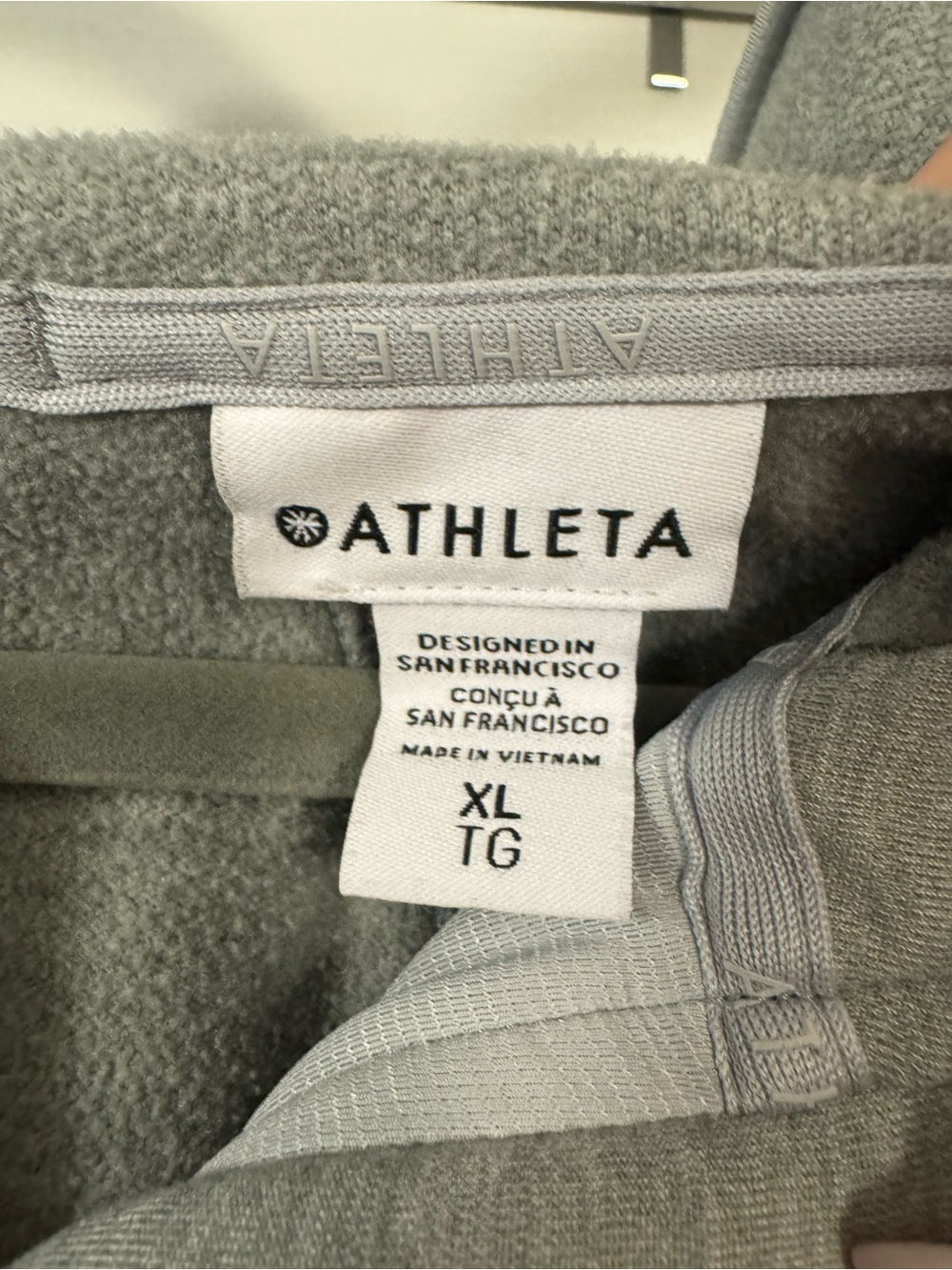Athleta Light Gray Zip Hoodie with Branded Pull - Picture 7 of 16